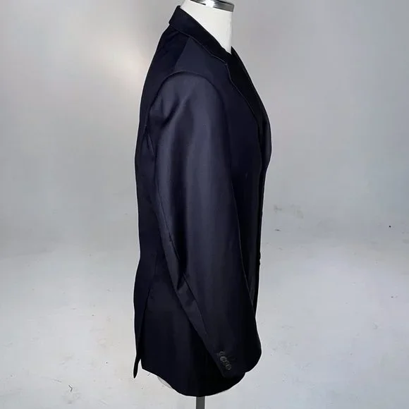 Luigi Bianchi Mantova All Virgin Wool Navy Blue Blazer - Picture 5 of 13